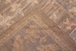 Weave of Casual Oushak Design Brown Earth-Tone Color Floral Modern Hallway Runner Rug 11209 by Nazmiyal Antique Rugs