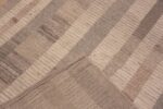 Weave of Decorative Light Cream Color Background and Neutral Color Tribal Geometric Design Modern Hallway Runner Rug 11147 by Nazmiyal Antique Rugs
