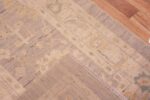 Weave of Warm Decorative Neutral Grey Background Color Tribal Design Modern Turkish Oushak Design Hallway Runner Rug 11193 by Nazmiyal Antique Rugs