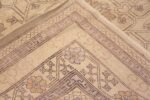 Weave of Decorative Soft Neutral Cream Color Contemporary Tribal Geometric Modern Turkish Oushak Design Rug 11376 by Nazmiyal Antique Rugs