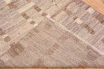 Weave of Neutral Color Earthy Geometric Modern Hallway Runner Rug 11090 by Nazmiyal Antique Rugs