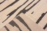 Weave of Handmade Cream Charcoal Brown Wool Modern Abstract Area Rug 11408 by Nazmiyal Antique Rugs