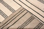 Weave of Minimalist Striped Cream Background Geometric Modern Area Rug 11473 by Nazmiyal Antique Rugs
