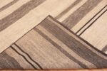 Weave of Modern Cream and Charcoal Color Minimalist Geometric Room Size Area Rug 11357 by Nazmiyal Antique Rugs