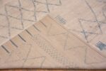 Weave of Beautiful Modern Cream Background With Light Blue Artistic Primitive Tribal Geometric Design Room Size Area Rug 11575 by Nazmiyal Antique Rugs