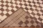 Weave of Modern Moroccan Inspired Brown Cream Checkerboard Design Area Rug 11454 by Nazmiyal Antique Rugs