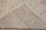 Weave of Facinating Modern Neutral Grey With Seafoam Color Abrash Geometric Tribal Design Large Square Size Area Rug 11740 by Nazmiyal Antique Rugs
