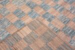 Weave of Beautiful And Artistic Modern Tribal Geometric Checkboard Design Light Blue And Neutral Room Size Area Rug 11400 by Nazmiyal Antique Rugs