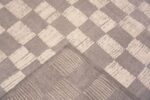 Weave of Neutral Cream Grey Tribal Checkboard Design Modern Area Rug 11582 by Nazmiyal Antique Rugs