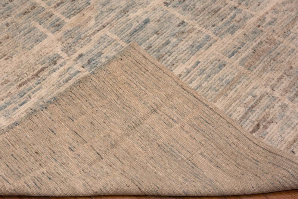 Modern Room Size Tribal Geometric Blue Rug 11633 Nazmiyal