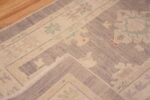 Weave of Soft Light Gray Pastel Color Tribal Geometric Turkish Oushak Design Modern Hallway Runner Rug 11202 by Nazmiyal Antique Rugs