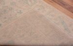 Weave of Wonderfully Decorative and Calming Soft Pastel Ivory Cream Color Modern Turkish Oushak Design Runner Rug 11199 by Nazmiyal Antique Rugs