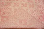 Weave of Beautiful Soft Decorative Ivory Background and Coral Color Tribal Geometric Design Modern Long Narrow Room Size Area Rug 11556 by Nazmiyal Antique Rugs.