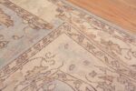 Weave of Tribal Light Blue Background Turkish Oushak Design Modern Long Hallway Runner Rug 11208 by Nazmiyal Antique Rugs