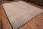 Whole View of Beautifully Versatile Abstract Solid Cream Color Modern Wool Pile Room Size Area Rug 11696 by Nazmiyal Rugs
