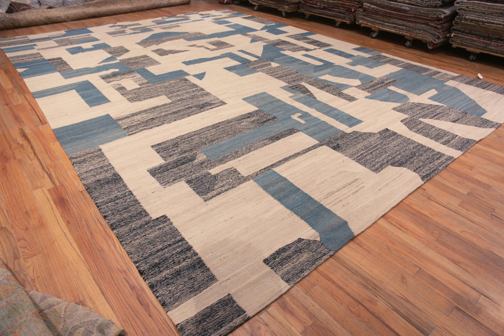 Abstract Artistic Geometric Large Modern Kilim Rug 11840