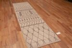 Whole View of Artistic Cream Background And Neutral Color Tribal Geometric Design Modern Contemporary Hallway Runner Rug 11140 by Nazmiyal Antique Rugs