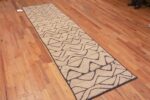 Whole View of Artistic Tribal Design Ivory Cream Color Background Modern Contemporary Hallway Runner Rug 11117 by Nazmiyal Antique Rugs