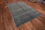 Whole View of Blue And Brown Contemporary Abstract Wavy Design Modern Area Rug 11296 by Nazmiyal Antique Rugs