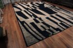 Whole View of Bold Black and White Color Tribal Geometric Oversized Modern Rug 11846 by Nazmiyal Antique Rugs
