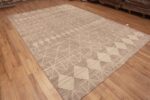 Whole View of Contemporary Handmade Tribal Geometric Neutral Color Modern Room Size Rug 11643 by Nazmiyal Rugs