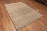 Whole View of Beautiful Soft Cream Color Modern Tribal Checkerboard Design Wool Pile Area Rug #11276 Nazmiyal Antique Rugs