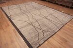 Whole View of Truly Facinating Cream Color Background With A Tribal Nomadic Abstract Modern Room Size Area Rug 11683 by Nazmiyal Antique Rugs