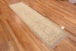 Whole View of Warm Decorative Neutral Grey Background Color Tribal Design Modern Turkish Oushak Design Hallway Runner Rug 11193 by Nazmiyal Antique Rugs