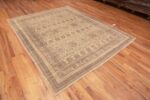 Whole View of Decorative Soft Neutral Cream Color Contemporary Tribal Geometric Modern Turkish Oushak Design Rug 11376 by Nazmiyal Antique Rugs