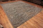 Whole View of Beautifully Artistic Earthy Brown and Blue Color Abstract Contemporary Design Large Modern Room Size Area Rug 11699 by Nazmiyal Antique Rugs
