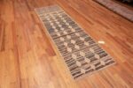 Whole View of Earthy Brown Modern Tribal Geometric Hallway Runner Rug 11081 by Nazmiyal Antique Rugs