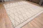 Whole View of Geometric Ivory Modern Contemporary Decorative Area Rug 11879 by Nazmiyal Antique Rugs