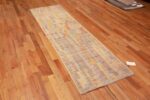 Whole View of Grey Background Rustic Tribal Geometric Design Modern Hallway Runner Rug 11027 by Nazmiyal Antique Rugs