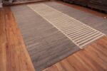 Whole View of Grey Cream Modern Contemporary Flat Woven Geometric Kilim Rug 11811 by Nazmiyal Antique Rugs