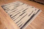 Whole View of Handmade Cream Charcoal Brown Wool Modern Abstract Area Rug 11408 by Nazmiyal Antique Rugs