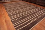 Whole View of Large Brown Cream Geometric Flatwoven Modern Contemporary Kilim Area Rug 11812 by Nazmiyal Antique Rugs