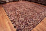 Whole View of Large Colorful Handmade Diamond Pattern Modern Contemporary Wool Area Rug 11875 by Nazmiyal Antique Rugs