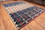 Whole View of Geometric Large Size Mid Century Modern Swedish Design Contemporary Area Rug 11707 by Nazmiyal Antique Rugs