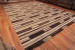 Whole View of Large Modern Contemporary Flat Woven Brown Geometric Kilim Area Rug 11838 by Nazmiyal Antique Rugs