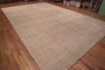 Whole View of Beautifully Decorative Large Size Neutral Cream Geometric Checkerboard Pattern Modern Contemporary Rug 11800 by Nazmiyal Antique Rugs