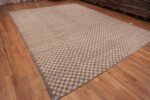 Whole View of Decorative Light Neutral Earthy Grey Color Large Size Geometric Checkerboard Design Modern Area Rug 11726 by Nazmiyal Antique Rugs