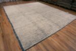 Whole View of Decorative and Versatile Large Size Modern Solid Abstract Design Cream Color Wool Pile Area Rug 11744 by Nazmiyal Antique Rugs