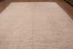 Whole View of Decorative and Versatile Large Size Solid Light Ivory Cream Color Background Modern Wool Pile Area Rug 11785 by Nazmiyal Antique Rugs