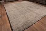 Whole View of Decorative and Versatile Large Size Squarish Shape Abstract Minimalist Solid Cream Modern Area Rug 11834 by Nazmiyal Antique Rugs