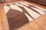 Whole View of Large Tribal Design Ivory And Brown Modern Area Rug 11731 by Nazmiyal Antique Rugs