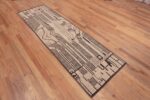Whole View of A Facinating Light Cream Color Background Tribal Geometric Modern Contemporary Hallway Runner Rug 11087 by Nazmiyal Antique Rugs