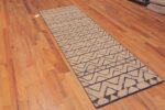 Whole View of Light Ivory Cream Color Background Soft Neutral Tribal Geometric Chevron Pattern Modern Hallway Runner Rug 11086 by Nazmiyal Antique rugs