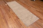 Whole View of Light Ivory Cream Background Color Minimalist Solid Abstract Design Modern Hallway Runner Rug 11094 by Nazmiyal Antique Rugs