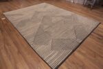 Whole View of Modern Cream Brown Geometric Art Deco Inspired Design Contemporary Area Rug 11453 by Nazmiyal Antique Rugs