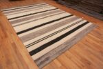 Whole View of Modern Flatweave Room Size Black and White Color Kilim Rug #11593 Nazmiyal Antique Rugs
